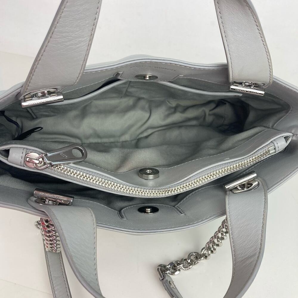 REBECCA MINKOFF Leather m.a.b. Quilted Wave Satchel Shoulder Bag in Perlo - Picture 10 of 16